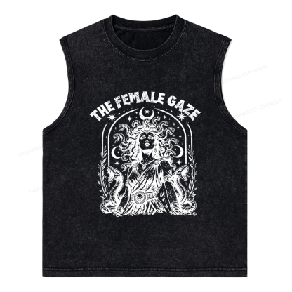 Pagewings Vintage Medusa Feminist Unisex Washed Tank Top