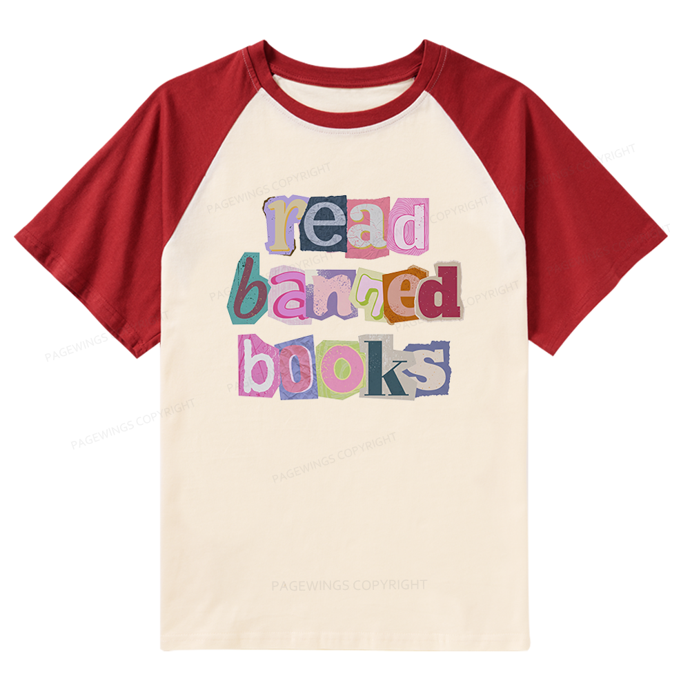 Pagewings Read Banned Books Raglan T-shirt