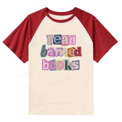 Pagewings Read Banned Books Raglan T-shirt