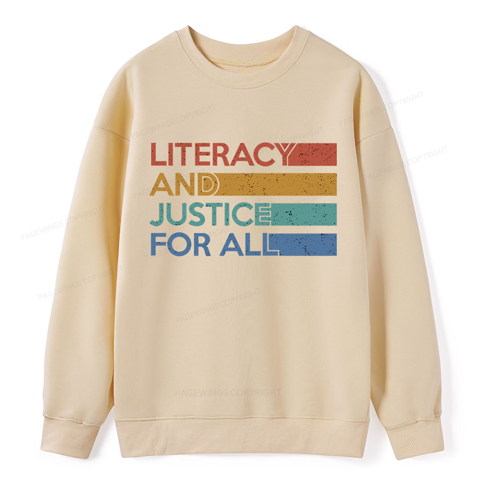 Pagewing Literacy and Justice For All Unisex Classic Sweatshirt