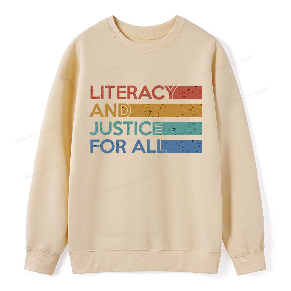 Pagewing Literacy and Justice For All Unisex Classic Sweatshirt