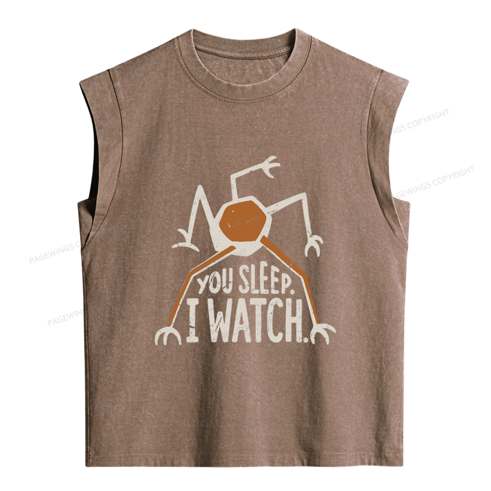 Pagewings You Sleep I Watch Women's Washed Tank Top