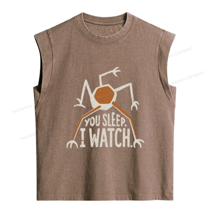Pagewings You Sleep I Watch Women's Washed Tank Top