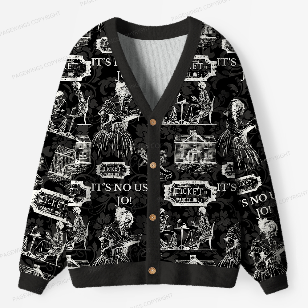 Pagewings It's No Use Jo Unisex Cardigan Sweaters