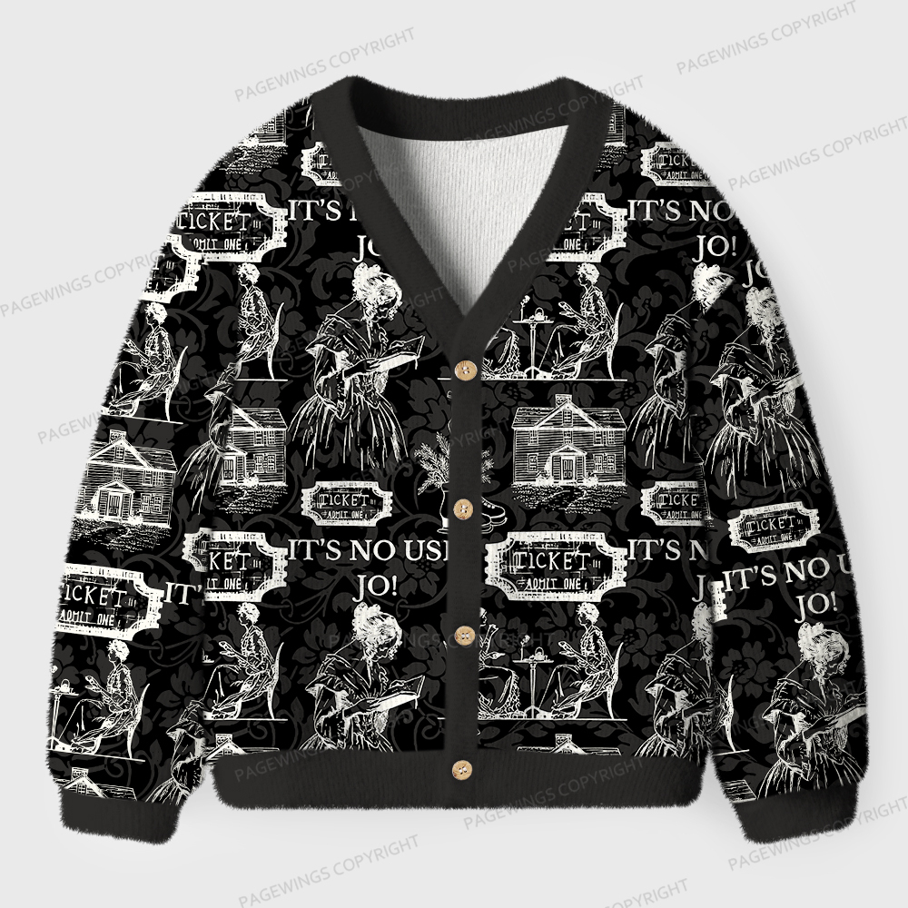 Pagewings It's No Use Jo Unisex Cardigan Sweaters