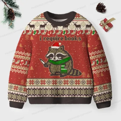 Pagewings I Require Books Unisex Ugly Knit Sweatshirt