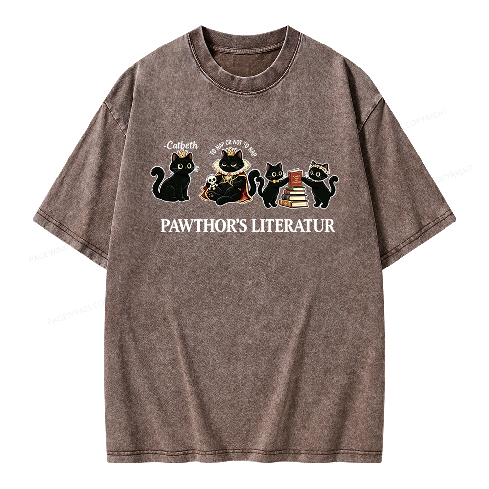 Pagewings Pawthor's Literatur Unisex Washed T-shirt