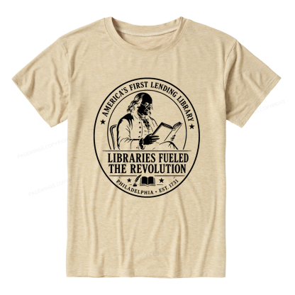 Pagewings Libraries Fueled the Revolution Unisex Heather T-Shirt