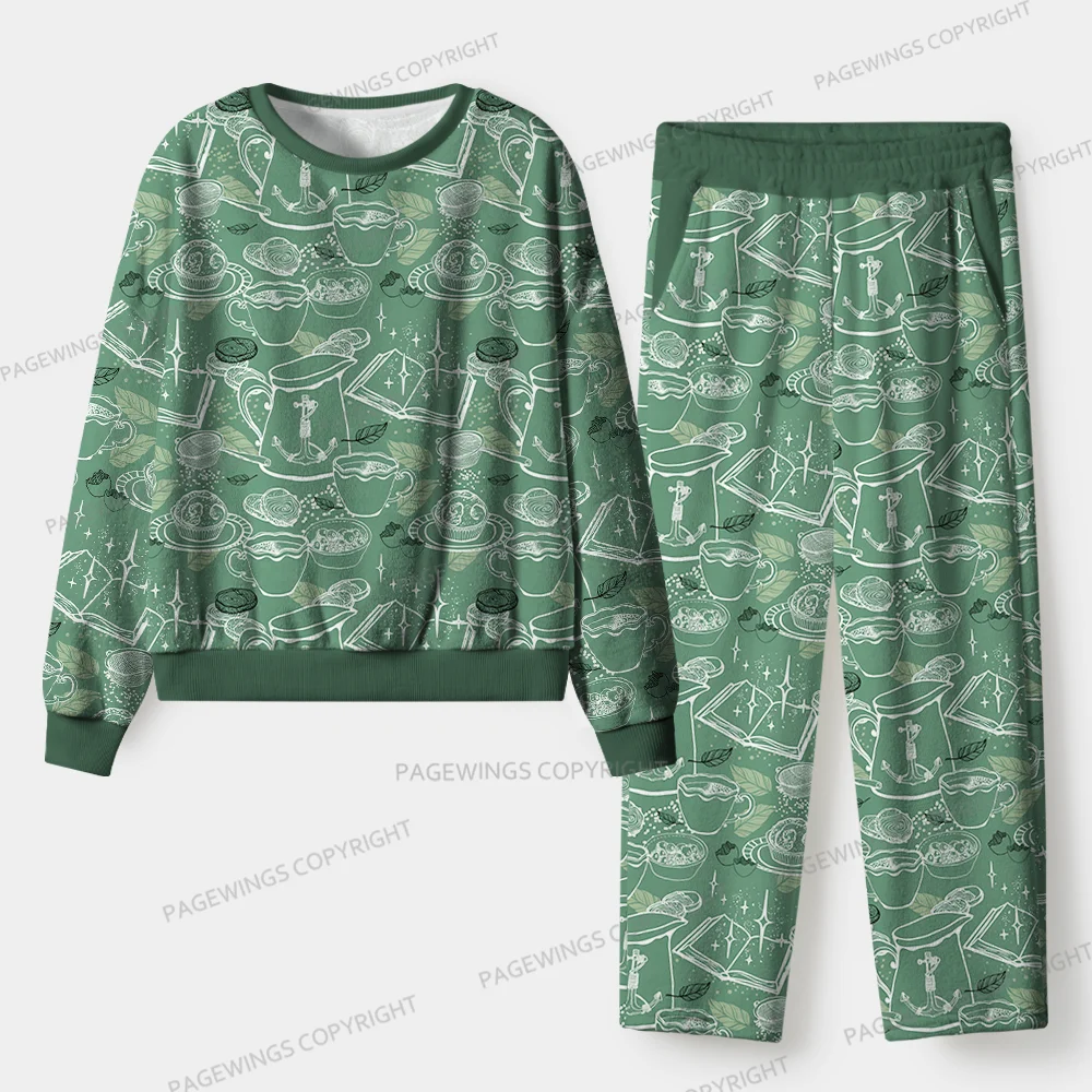 Pagewings Tea Time Unisex Flannel Pajama Set