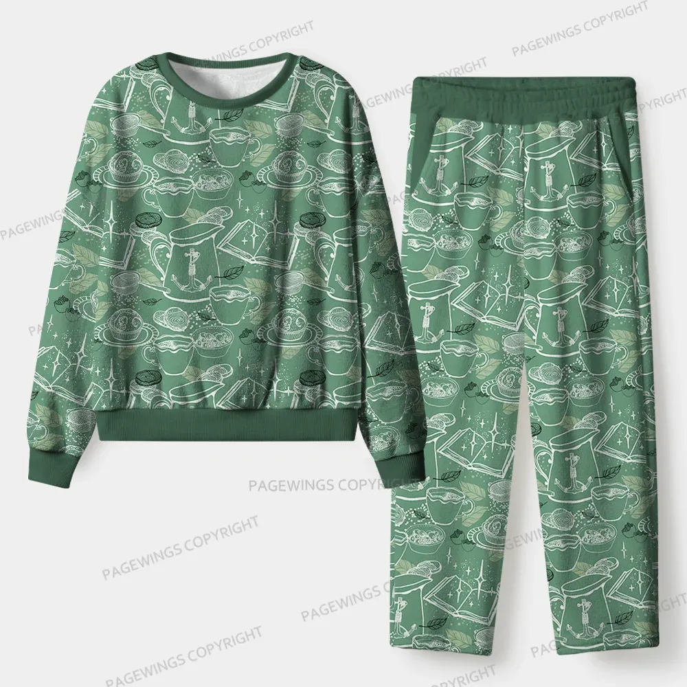 Pagewings Tea Time Unisex Flannel Pajama Set