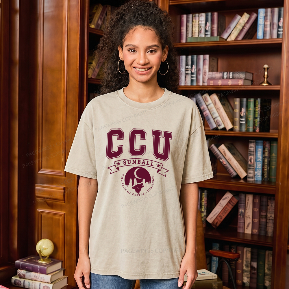 Pagewings Fantasy Bibliophile Unisex Washed T-shirt