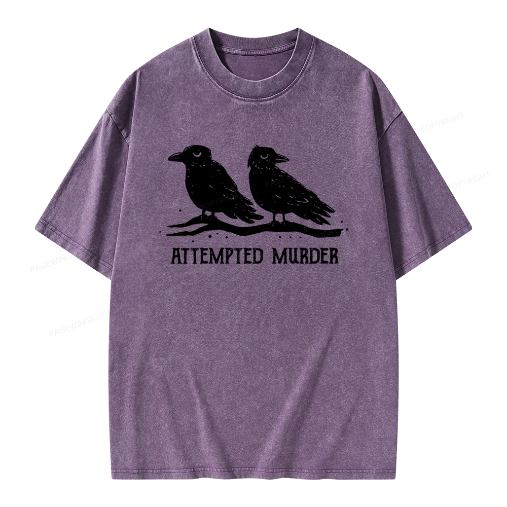 Pagewings Attempted Murder Unisex Washed T-shirt