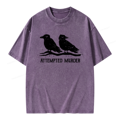 Pagewings Attempted Murder Unisex Washed T-shirt