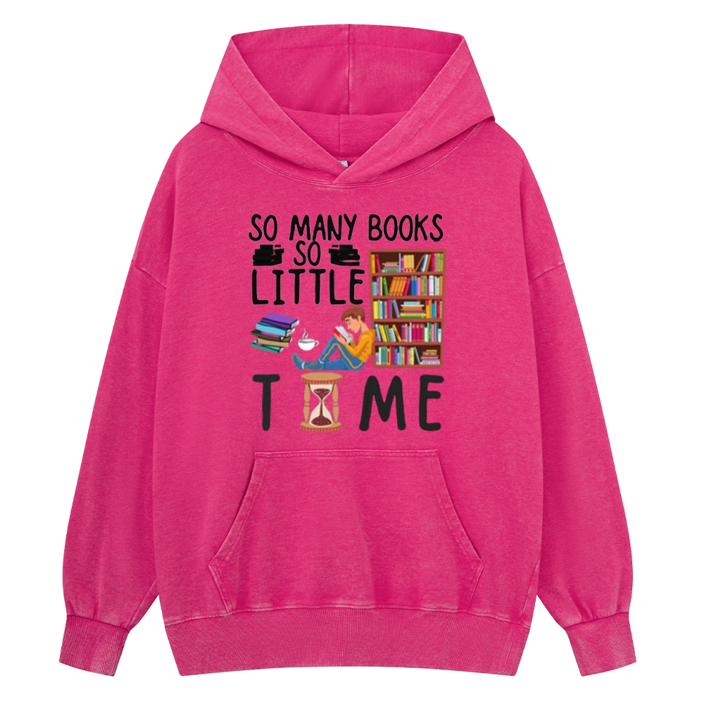 Pagewings So Many Books So Little Time Unisex Washed Hoodie