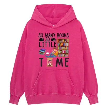 Pagewings So Many Books So Little Time Unisex Washed Hoodie