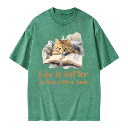 Pagewings Life Is Better In Bed png Unisex Washed T-shirt