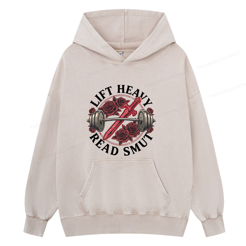 Pagewings Lift Heavy Read Smut Unisex Washed Hoodie