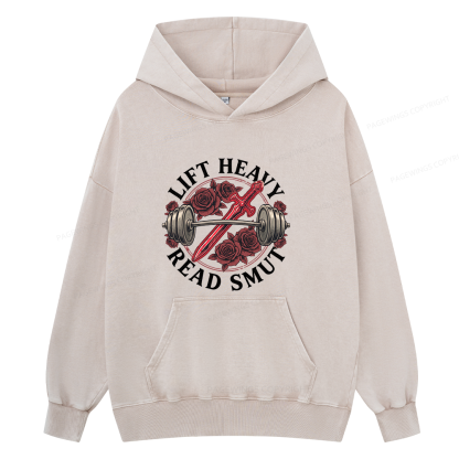 Pagewings Lift Heavy Read Smut Unisex Washed Hoodie
