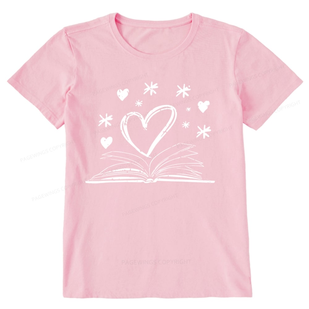 Pagewings Bookworm Librarian Valentines Day Book Unisex Classic T-shirt