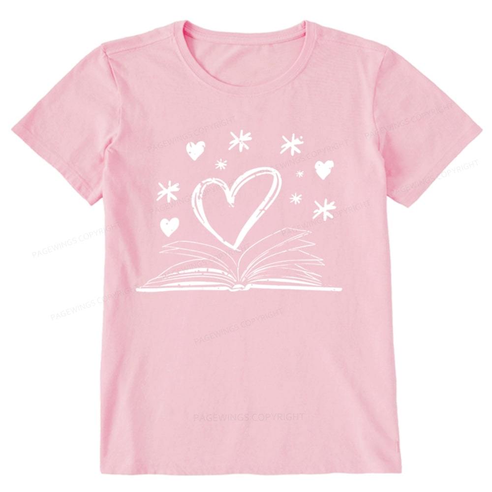 Pagewings Bookworm Librarian Valentines Day Book Unisex Classic T-shir