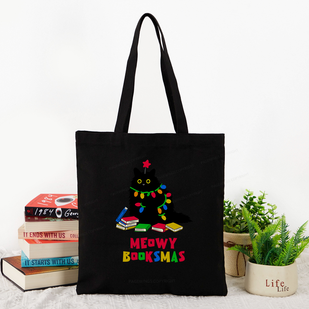 Pagewings Meowy Booksmas Tote Bag