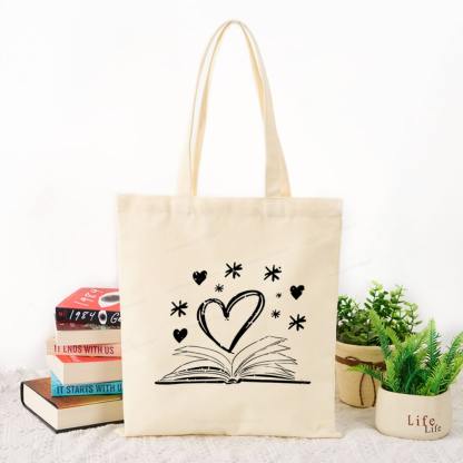 Pagewings Bookworm Librarian Valentines Day Book Tote Bag