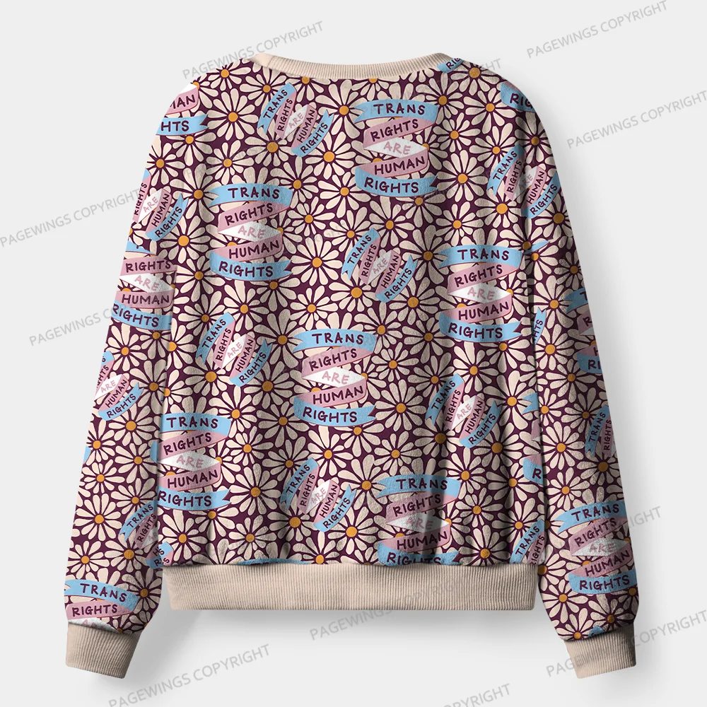 Pagewings Trans Rights Are Human Rights Unisex Flannel Pajama Set