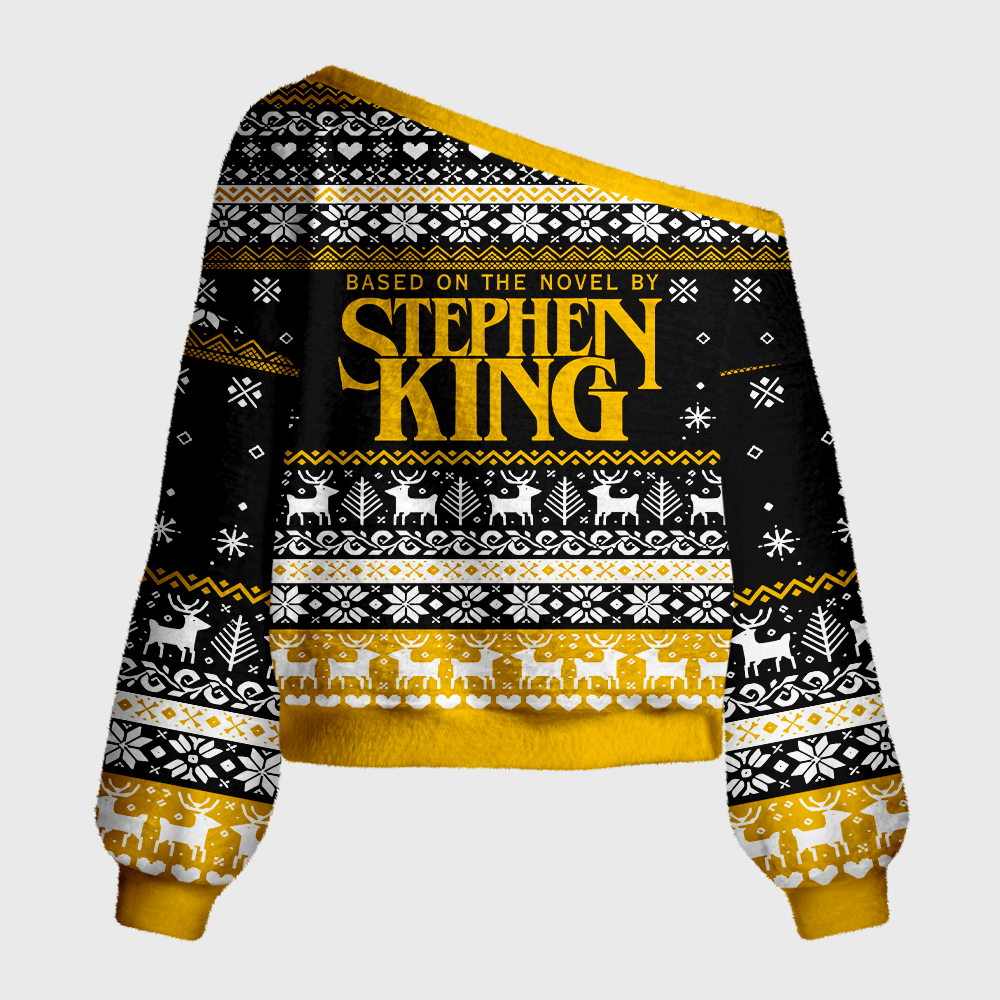 Pagewings Based On A Novel By Horror Writer Off Shoulder Ugly Knit Sweater