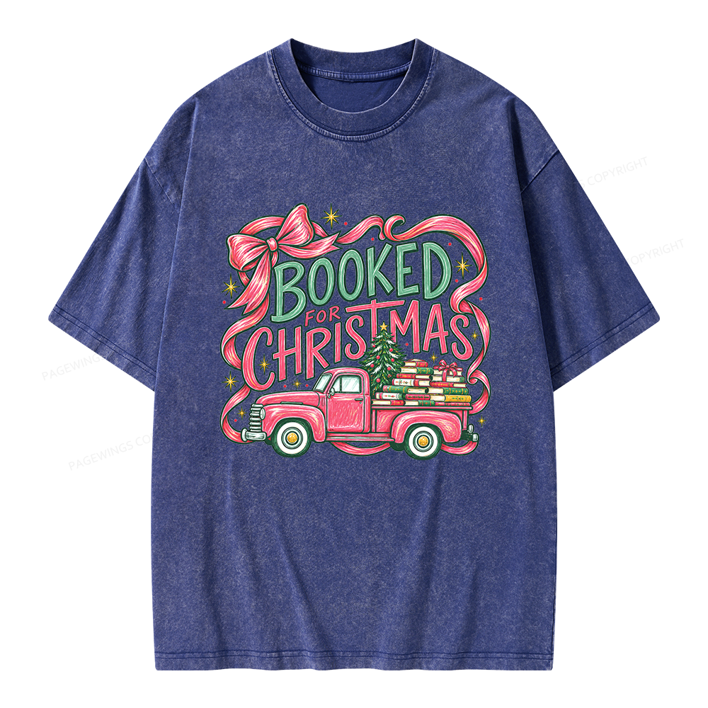Pagewings Booked For Christmas Unisex Washed T-shirt