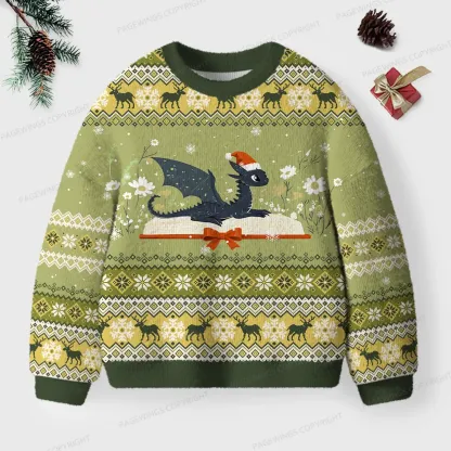 Pagewings Read Books Be Kind Stay Weird Unisex Ugly Knit Sweatshirt