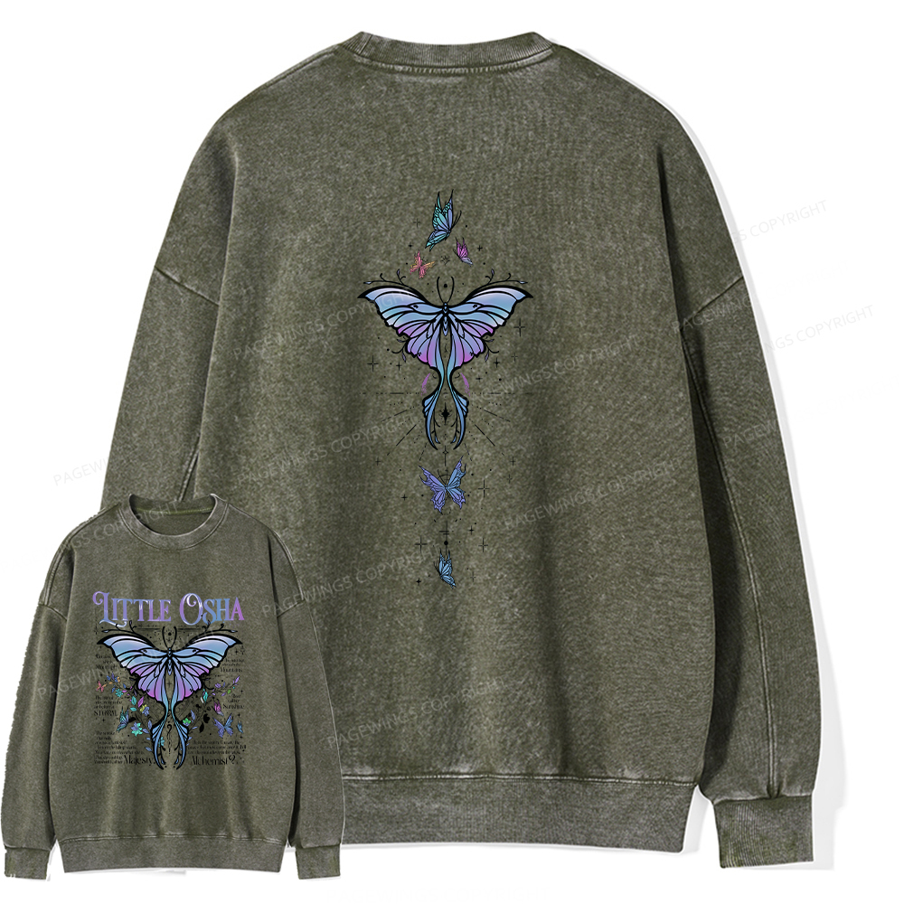Pagewings Fantasy Bookish Unisex Washed Sweatshirt