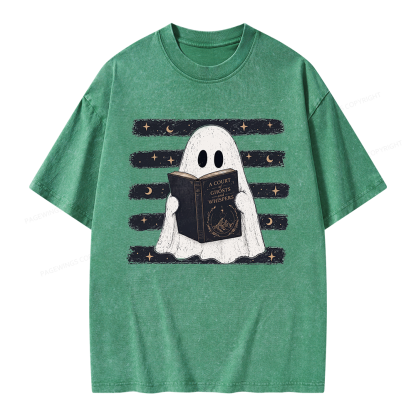 Pagewings A Court of Ghosts and Whispers Unisex Washed T-shirt