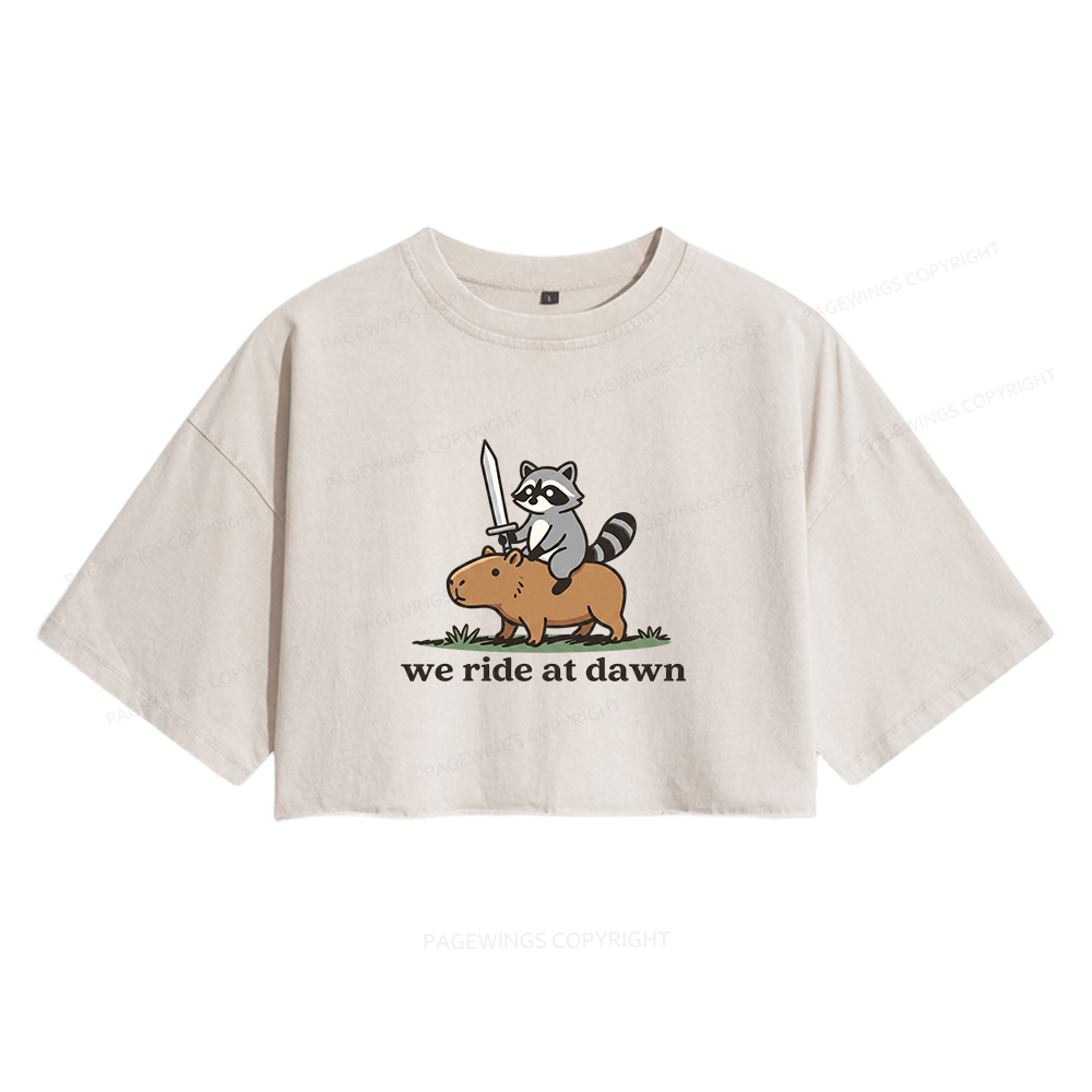 Pagewings We Read At Dawn Women's Washed Cropped T-shirt