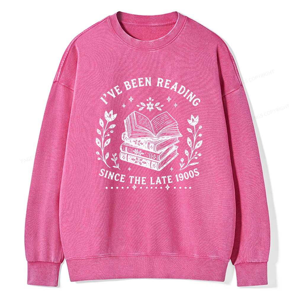 Pagewings I’ve Been Reading Since The Late 1900s Unisex Washed Sweatshirt