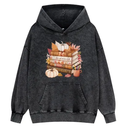 Pagewings Thanksgiving Fall Pumpkin Unisex Washed Hoodie