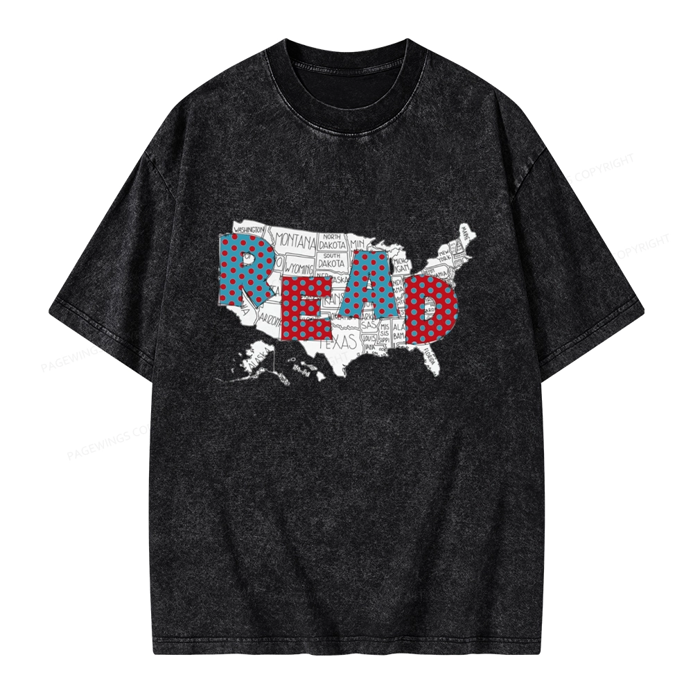 Pagewings Let's Read Together Unisex Washed T-shirt