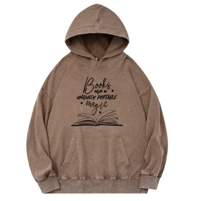 Pagewings Books Are A Uniquely Portable Magic Unisex Washed Hoodie