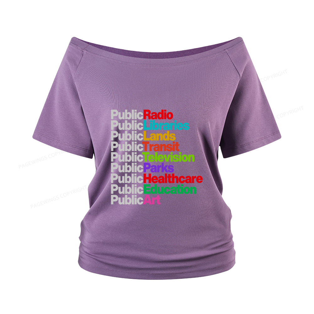 Pagewings Personalized Public Libraries Women Off Shoulder T-shirts