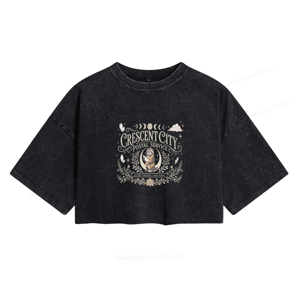 Pagewing Fantastic Reader Women's Washed Cropped T-shirt