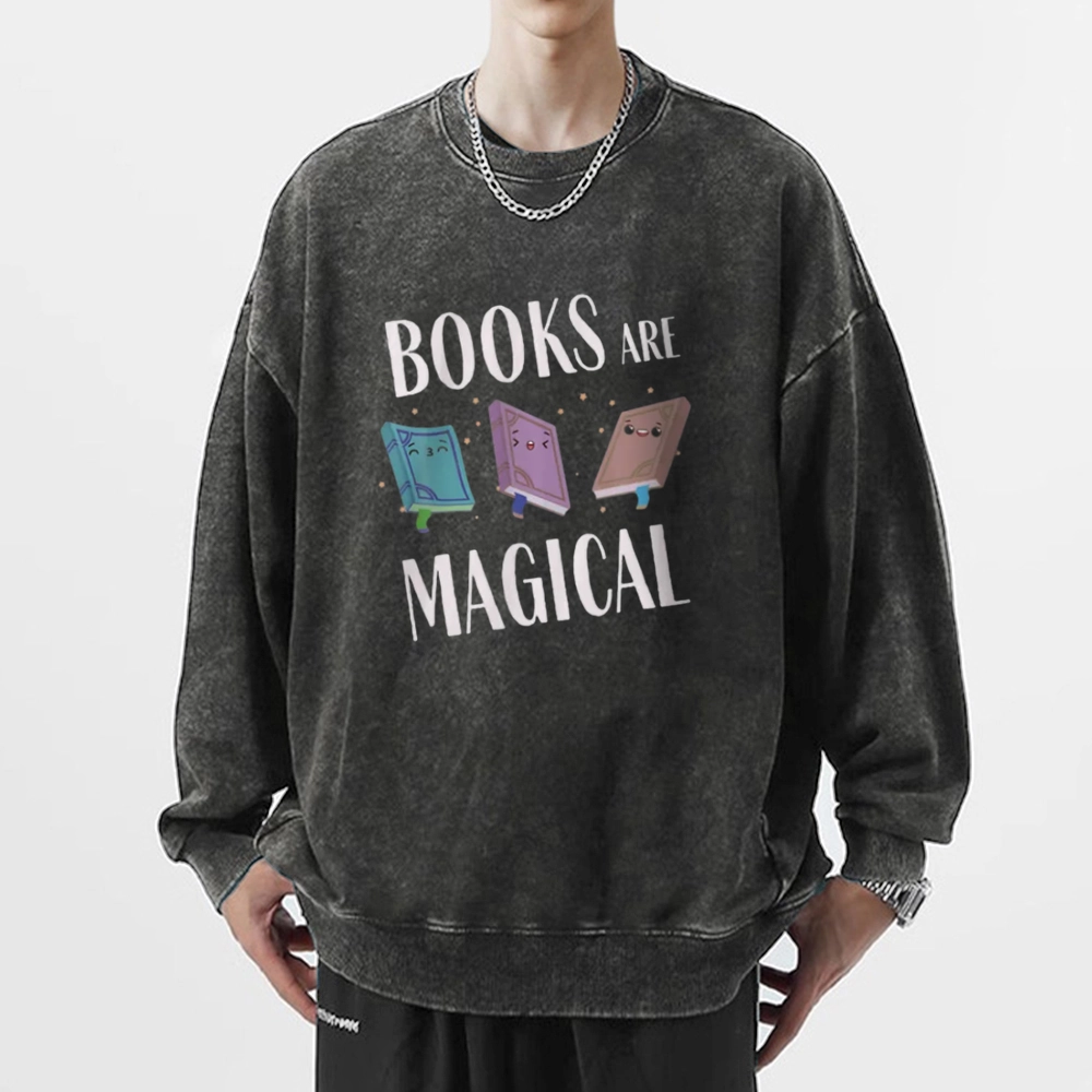 Pagewings Books Magical  Unisex Washed Sweatshirt