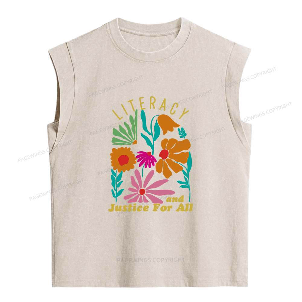 Pagewings Literacy And Justice Women's Washed Tank Top