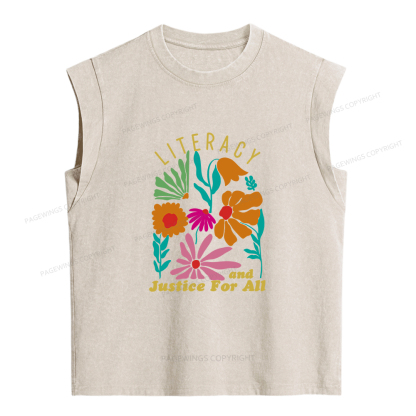 Pagewings Literacy And Justice Women's Washed Tank Top