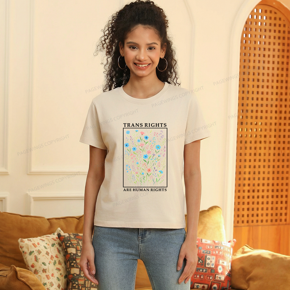 Pagewings Trans Rights Are Human Rights Women's Washed T-shirt