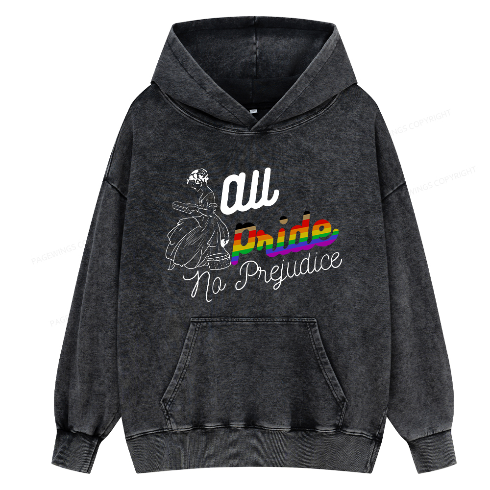 Pagewing All Pride No Prejudice Unisex Washed Hoodie