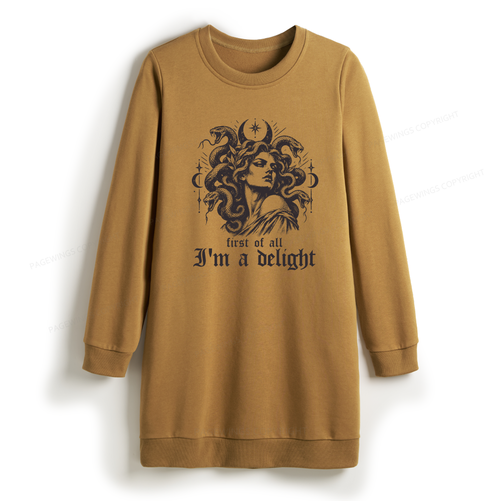 Pagewings First of All I'm a Delight Sweatshirt Dress
