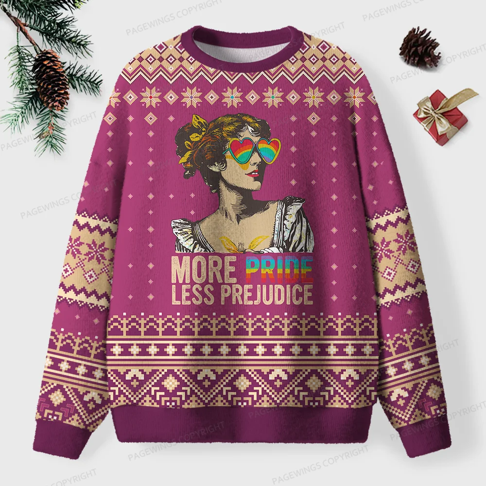 Pagewings More Pride Less Prejudice Unisex Ugly Knit Sweatshirt