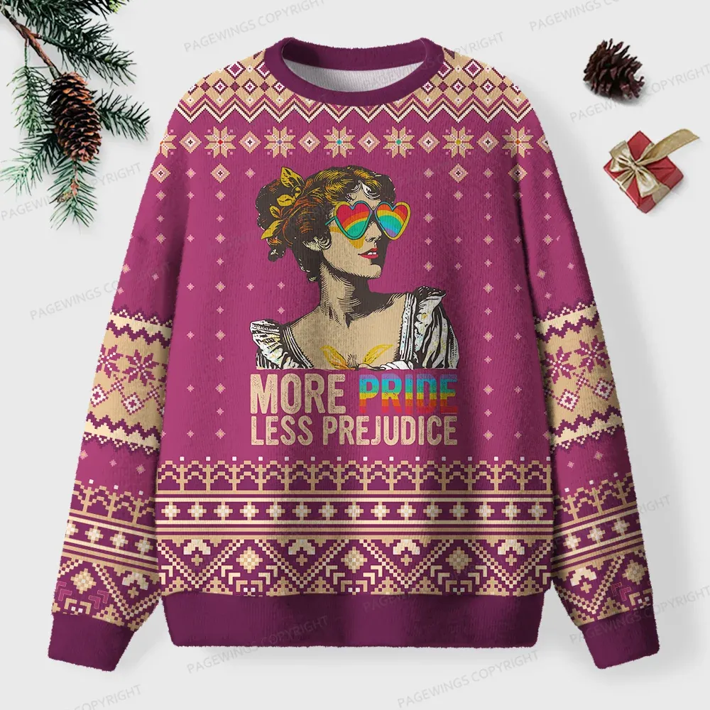 Pagewings More Pride Less Prejudice Unisex Ugly Knit Sweatshirt
