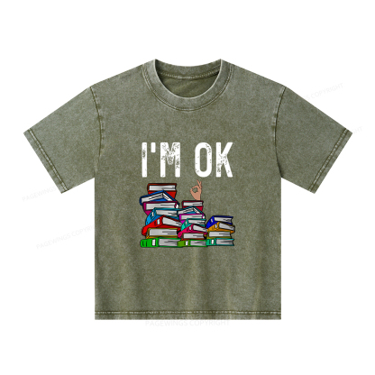 Pagewings Librarian Book Reader Funny Book Lover T Shirts Unisex Kids Washed T-shirt