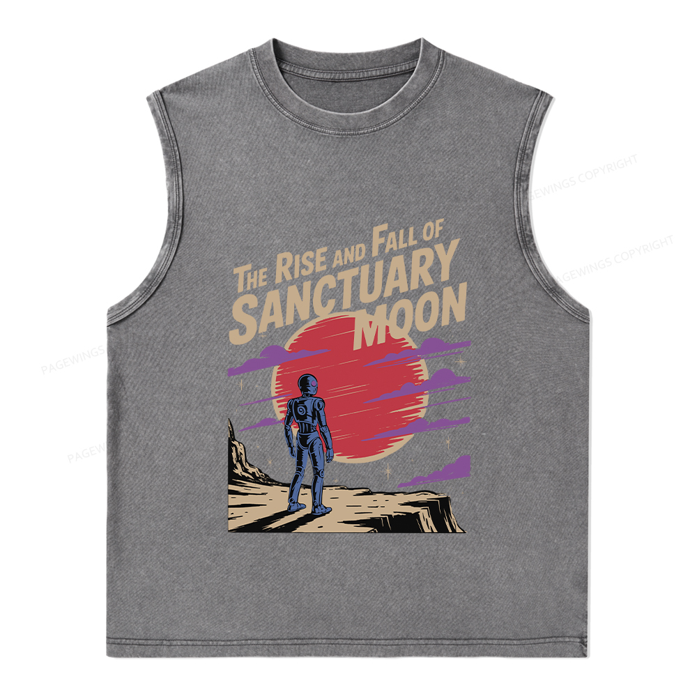 Pagewings The Rise And Fall Of Sanctuary Moon Unisex Washed Tank Top