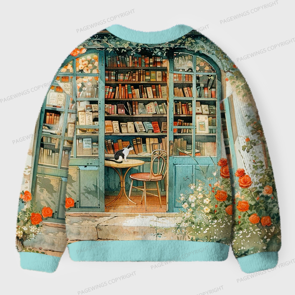Pagewings Cats Loves Reading Unisex Cardigan Sweaters